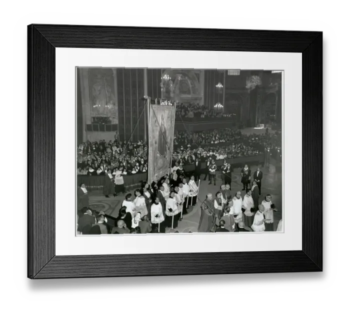 Framed Print : Religious Figures Carrying a Banner Framed Print : Religious Figures Carrying a Banner