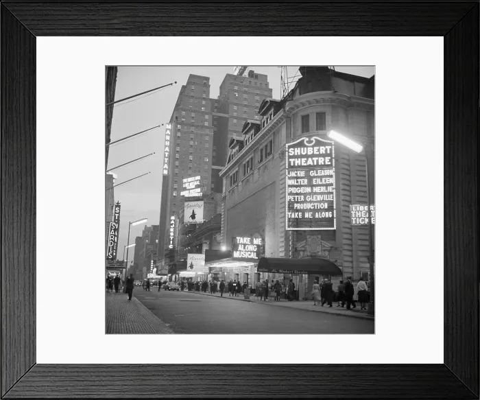 Framed Print : Theaters Signs Lit up on Broadway Framed Print : Theaters Signs Lit up on Broadway