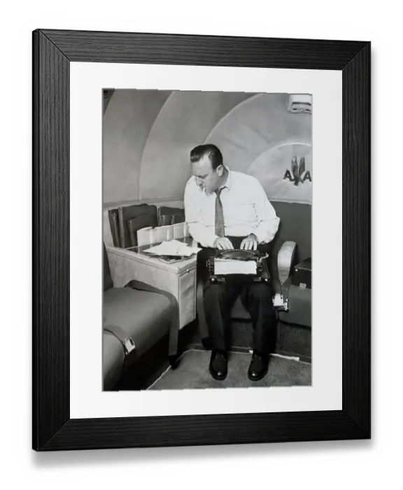 Framed Print : Walter Cronkite Typing Framed Print : Walter Cronkite Typing