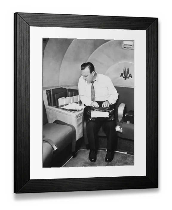 Framed Print : Walter Cronkite Working at Typewriter Framed Print : Walter Cronkite Working at Typewriter