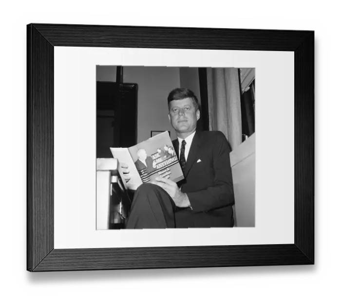 Framed Print : Senator John F. Kennedy Reading Framed Print : Senator John F. Kennedy Reading