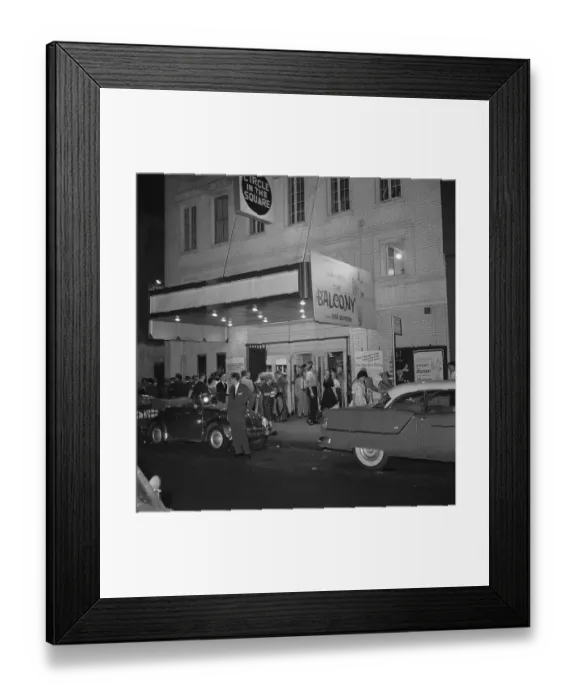 Framed Print : Crowds Gathering Outside Theater Framed Print : Crowds Gathering Outside Theater