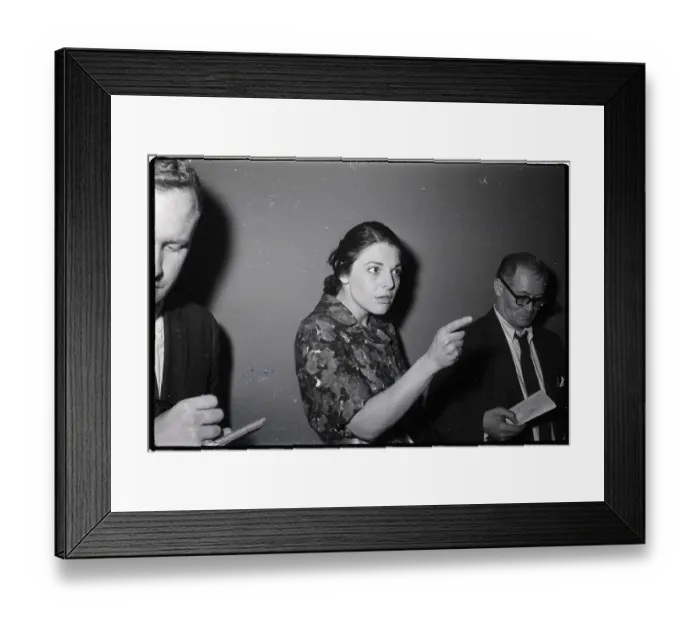 Framed Print : Anne Bancroft Points Speaking To Press Framed Print : Anne Bancroft Points Speaking To Press