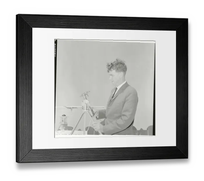 Framed Print : Sir Edmund Hillary Inspecting Pyrheliometer