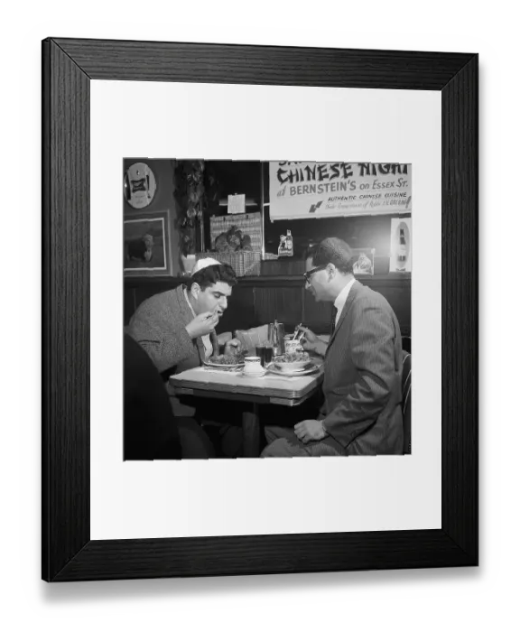 Framed Print : Jewish Men Eat Kosher Chinese Food Framed Print : Jewish Men Eat Kosher Chinese Food