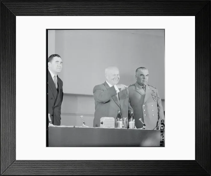 Framed Print : Nikita Khrushchev Pointing to Rodion Malinovsky
