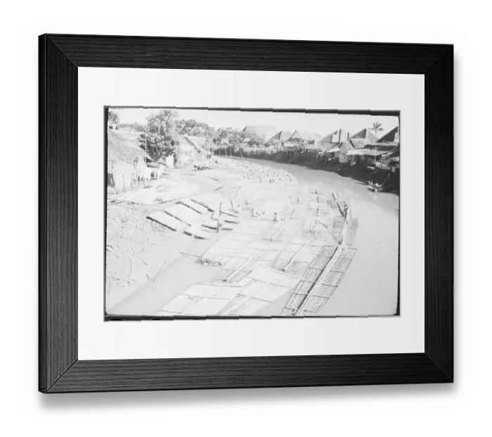 Framed Print : Rafts Built of Logs Floating in River