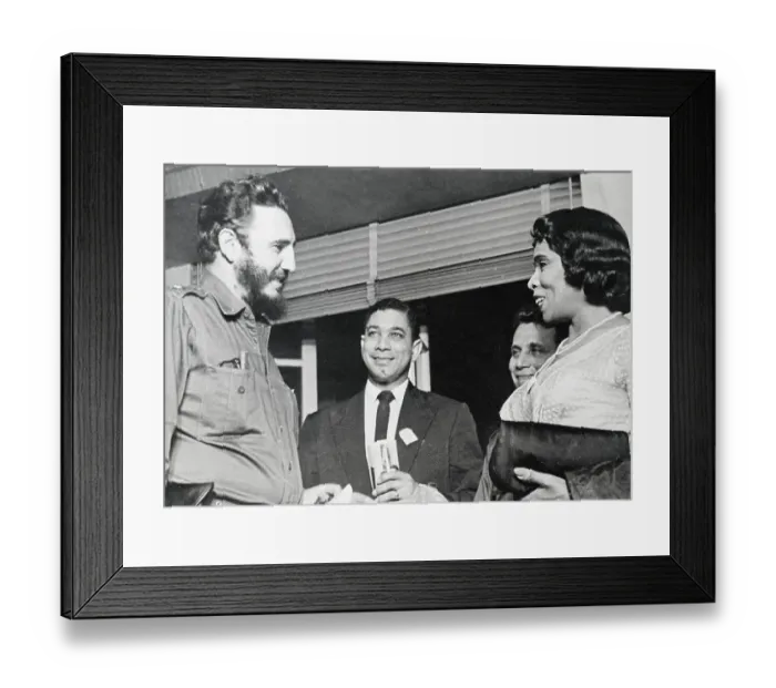Framed Print : Fidel Castro Smiling at American Singer Framed Print : Fidel Castro Smiling at American Singer