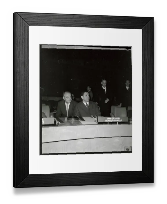 Framed Print : Andrei Gromyko and Arkady Sobolev Sitting at Conference Table Framed Print : Andrei Gromyko and Arkady Sobolev Sitting at Conference Table