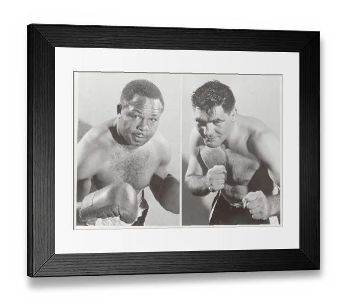 Framed Print : Archie Moore and Willi Besnmanoff in Boxing Poses Framed Print : Archie Moore and Willi Besnmanoff in Boxing Poses