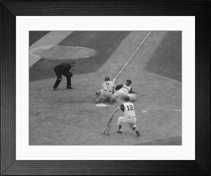 Framed Print : Roberto Clemente Tagged out at Home Plate Framed Print : Roberto Clemente Tagged out at Home Plate