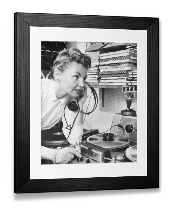 Framed Print : Eva Broadcasts Her Popular Radio Show Framed Print : Eva Broadcasts Her Popular Radio Show