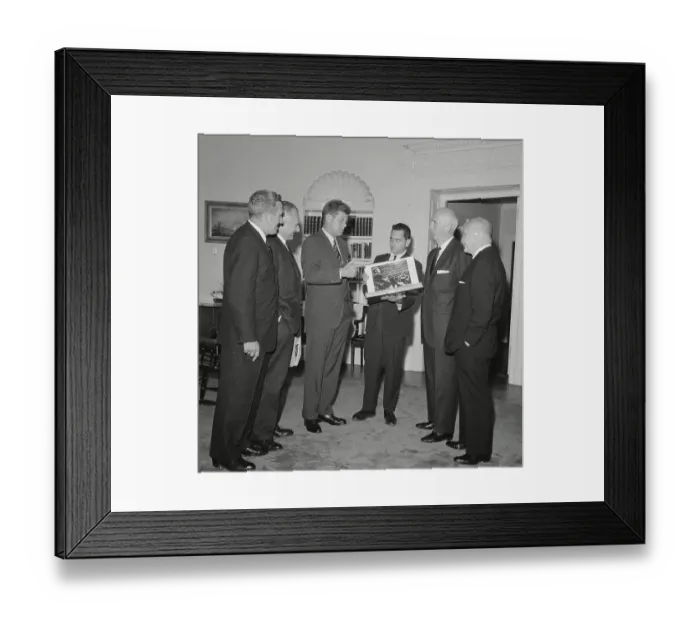 Framed Print : John F Kennedy Receiving UPI Photo Album Framed Print : John F Kennedy Receiving UPI Photo Album
