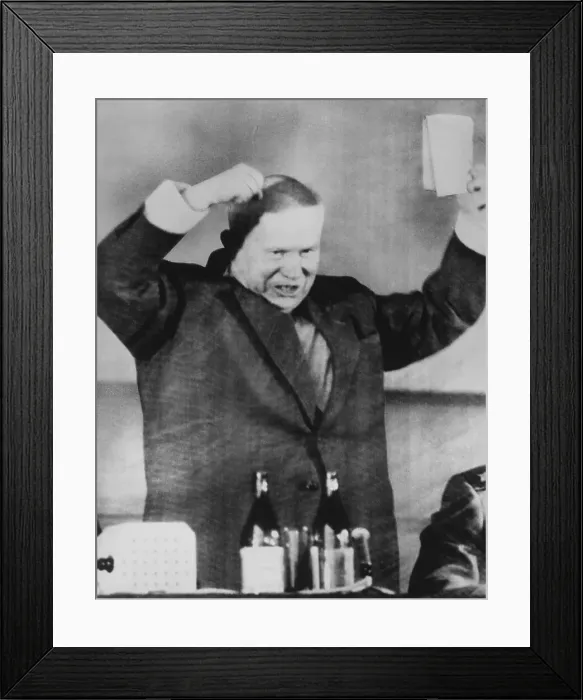 Framed Print : Khrushchev Angered at Farewell Conference Framed Print : Khrushchev Angered at Farewell Conference