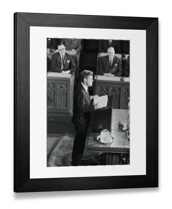 Framed Print : President Kennedy Addressing Canadian Parliament Framed Print : President Kennedy Addressing Canadian Parliament