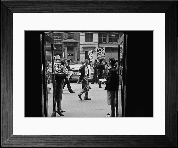 Framed Print : Picketers Protesting Lunch Counter Segregation Framed Print : Picketers Protesting Lunch Counter Segregation