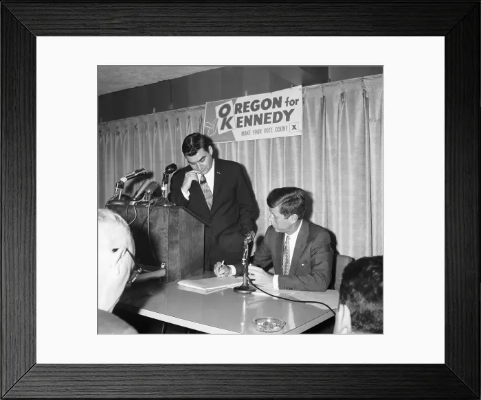 Framed Print : Senator John F. Kennedy with Press Secretary Framed Print : Senator John F. Kennedy with Press Secretary