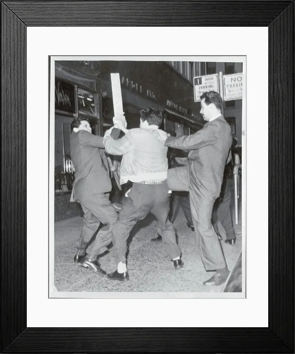 Framed Print : Rioters Battling Outside Cuban Consulate Framed Print : Rioters Battling Outside Cuban Consulate