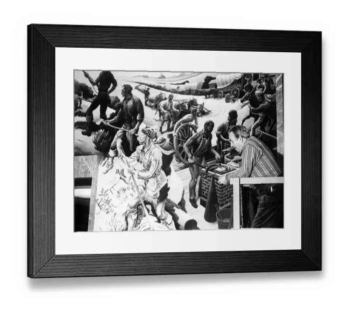 Framed Print : Thomas Hart Benton Works on Mural Framed Print : Thomas Hart Benton Works on Mural