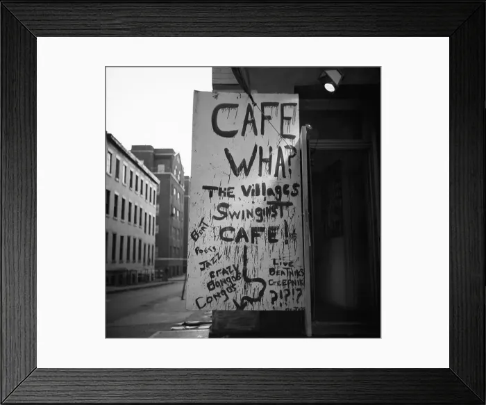Framed Print : Cafe Wha? Sign in Greenwich Village Framed Print : Cafe Wha? Sign in Greenwich Village