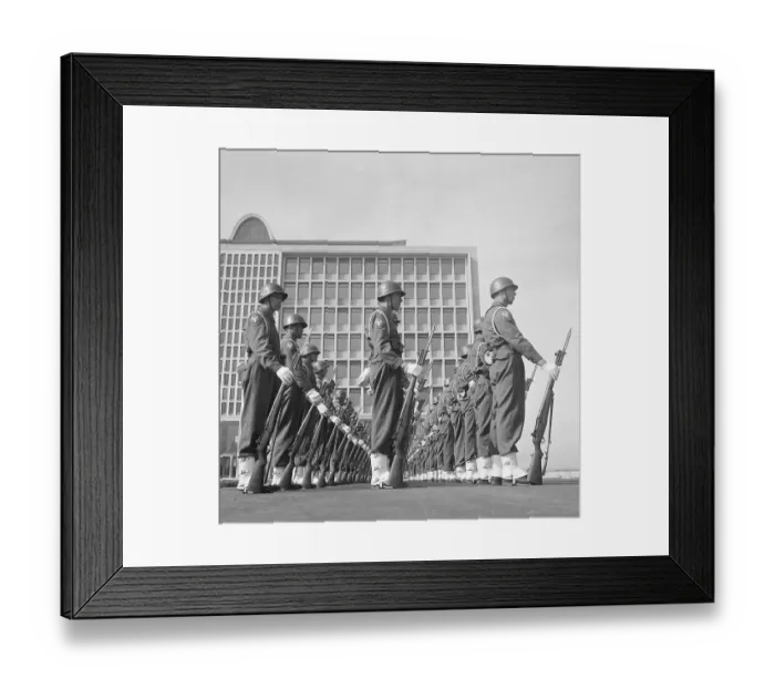 Framed Print : Soldiers in Formation Before City Hall Framed Print : Soldiers in Formation Before City Hall