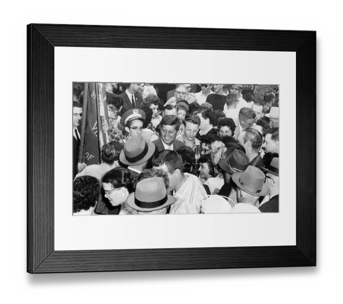 Framed Print : JFK Surrounded By Crowd During Campaign Framed Print : JFK Surrounded By Crowd During Campaign
