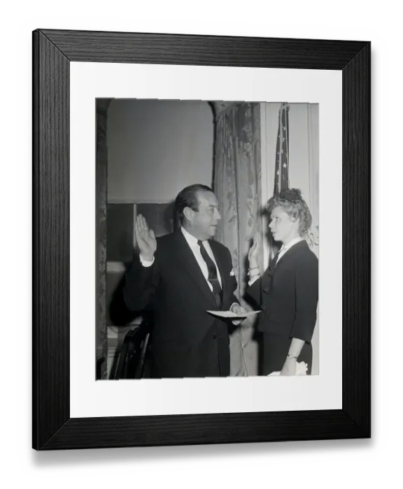 Framed Print : Mayor Robert Wagner Swearing In City Magistrate Framed Print : Mayor Robert Wagner Swearing In City Magistrate