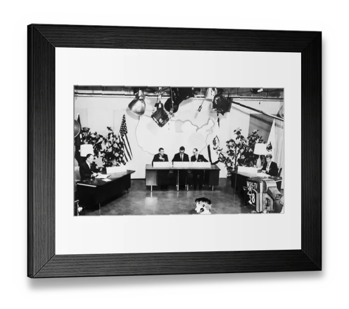 Framed Print : Hubert H. Humphrey and John F. Kennedy During Debate Framed Print : Hubert H. Humphrey and John F. Kennedy During Debate