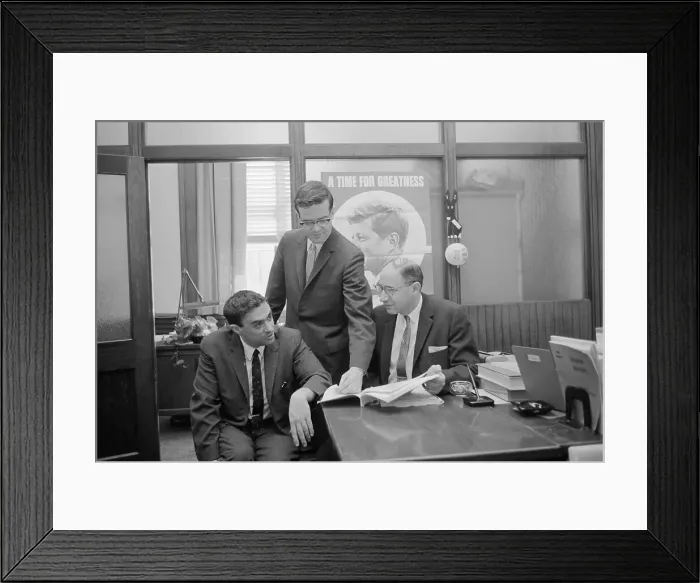 Framed Print : Members of John F. Kennedy Campaign Office Conversing Framed Print : Members of John F. Kennedy Campaign Office Conversing