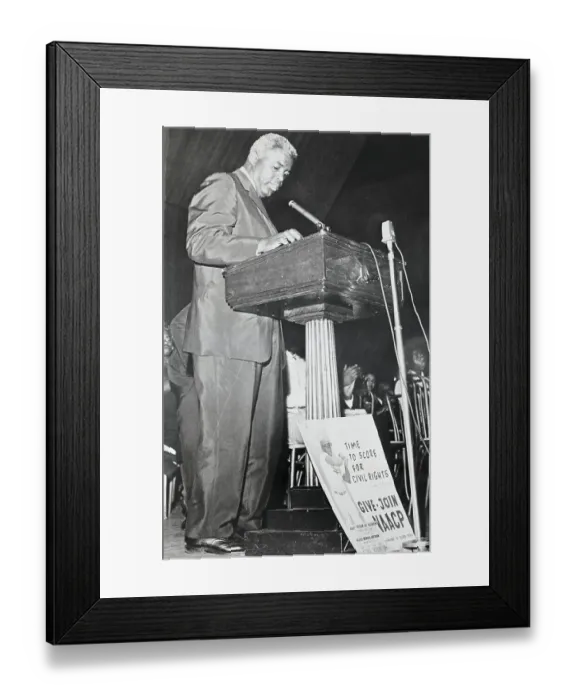 Framed Print : Jackie Robinson Speaking on Podium Framed Print : Jackie Robinson Speaking on Podium