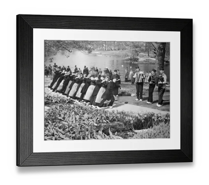Framed Print : Traditional Dutch Dancers Performing in Keukenhof Garden Framed Print : Traditional Dutch Dancers Performing in Keukenhof Garden