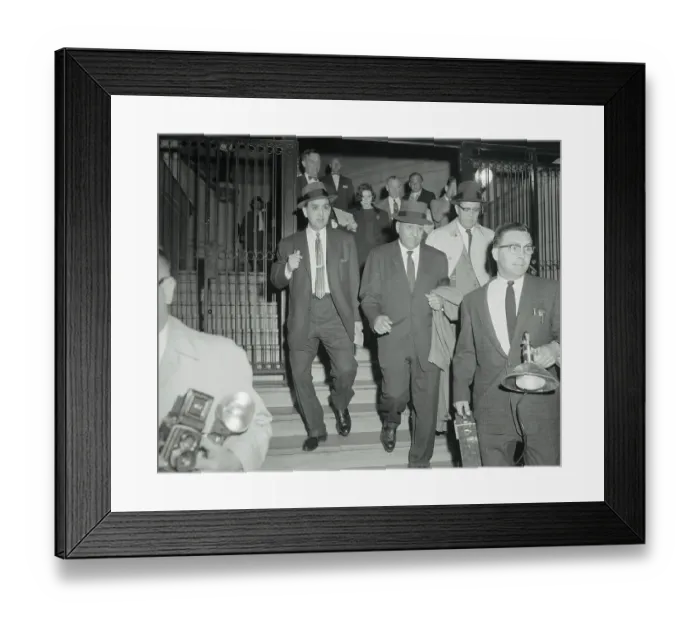 Framed Print : Anthony Accardo Exiting a Federal Building Framed Print : Anthony Accardo Exiting a Federal Building