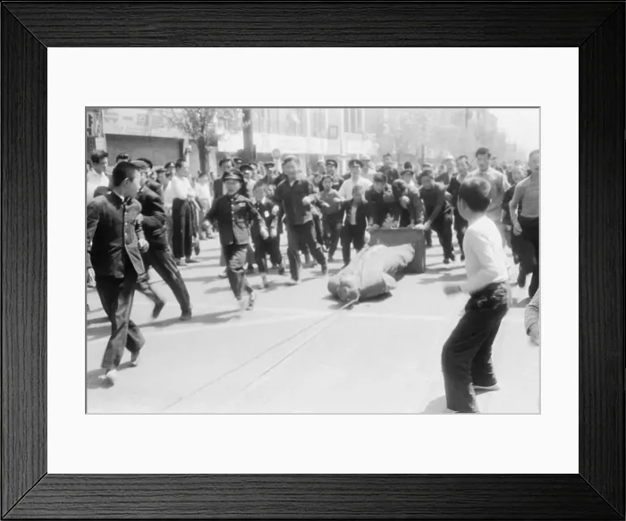 Framed Print : Demonstrators Dragging Statue of President Syngman Rhee Framed Print : Demonstrators Dragging Statue of President Syngman Rhee