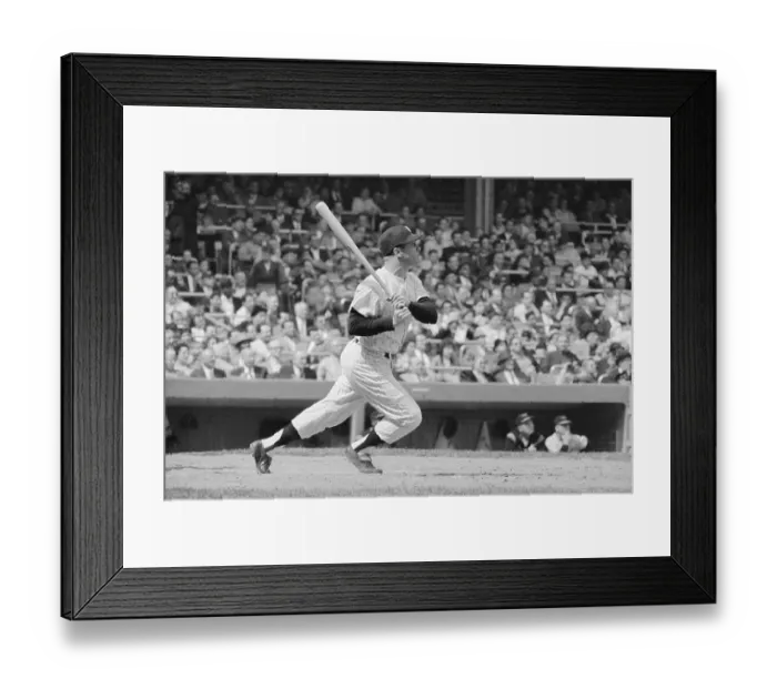 Framed Print : Mickey Mantle in Action to Hit Ball Framed Print : Mickey Mantle in Action to Hit Ball