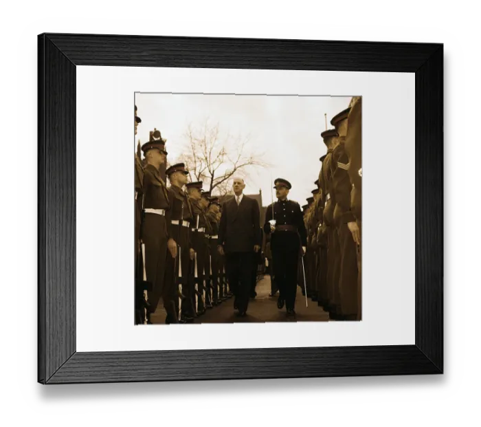 Framed Print : Charles de Gaulle Inspecting Honor Guard Framed Print : Charles de Gaulle Inspecting Honor Guard