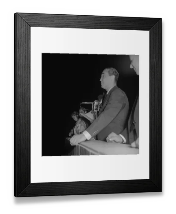 Framed Print : Juscelino Kubitschek Speaking at Podium Framed Print : Juscelino Kubitschek Speaking at Podium