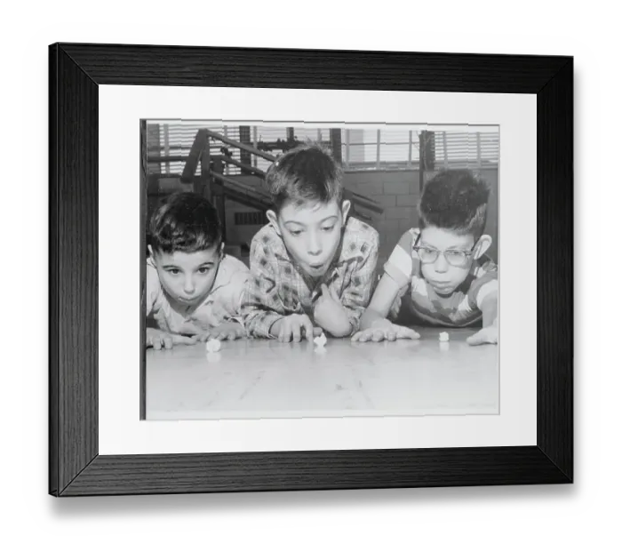 Framed Print : Boys Blowing Paper Scraps