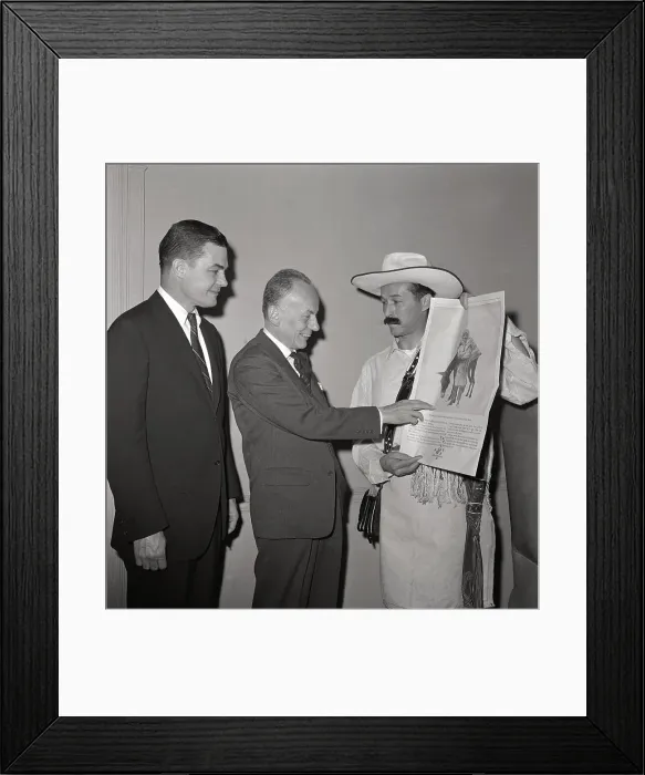 Framed Print : Colombian President Inspecting Coffee Framed Print : Colombian President Inspecting Coffee