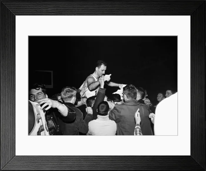 Framed Print : Fans Carrying Bob Cousy After NBA Championship Framed Print : Fans Carrying Bob Cousy After NBA Championship