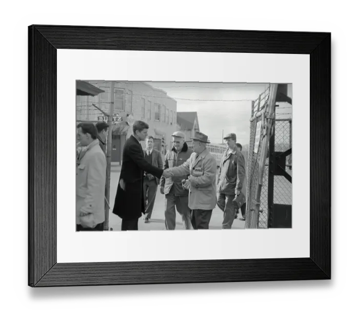 Framed Print : John F. Kennedy Greeting Fan Framed Print : John F. Kennedy Greeting Fan