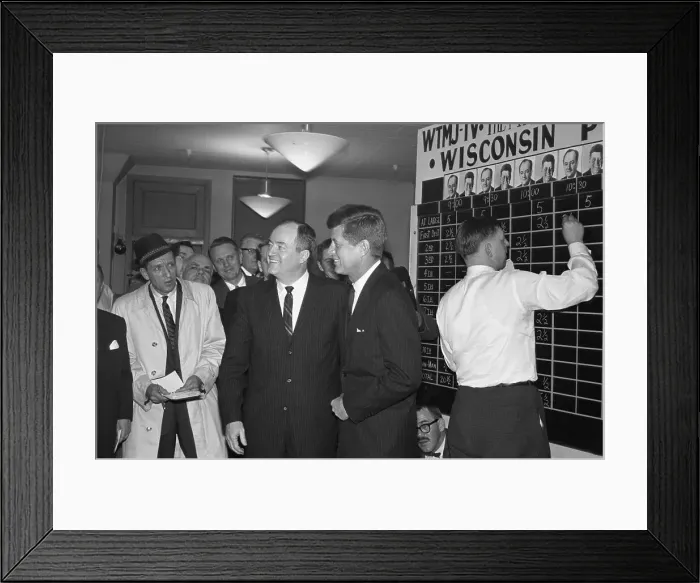 Framed Print : Kennedy and Humphrey During Presidential Primary Framed Print : Kennedy and Humphrey During Presidential Primary