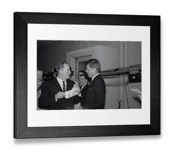 Framed Print : John Kennedy Talking with Hubert Humphrey Framed Print : John Kennedy Talking with Hubert Humphrey