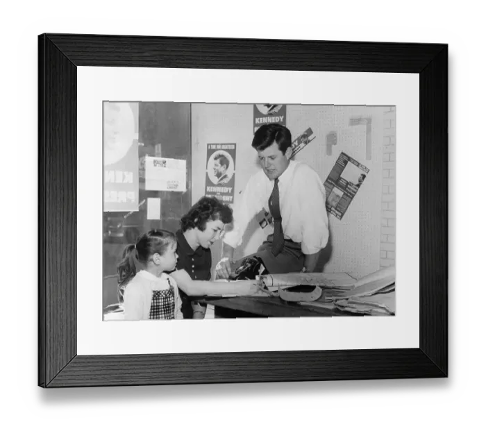 Framed Print : Edward Kennedy Visiting the Kennedy Headquarters Framed Print : Edward Kennedy Visiting the Kennedy Headquarters