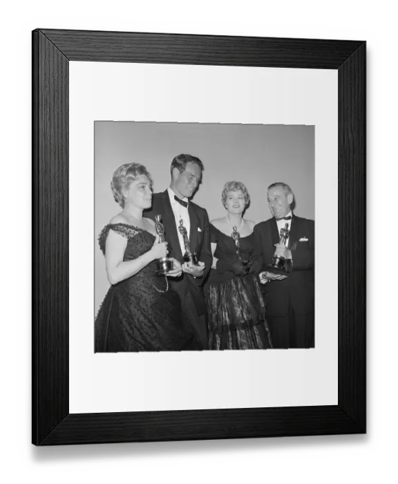 Framed Print : Oscar Winners Posing with Their Trophies Framed Print : Oscar Winners Posing with Their Trophies