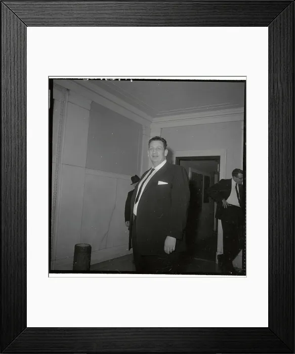 Framed Print : Jimmy Hoffa and Unidentified Man at Teamsters Trial Framed Print : Jimmy Hoffa and Unidentified Man at Teamsters Trial
