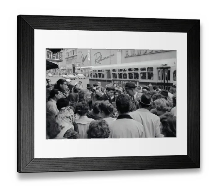 Framed Print : John Kennedy Greeting People