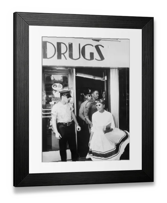Framed Print : African American Students Being Arrested at Protest Framed Print : African American Students Being Arrested at Protest