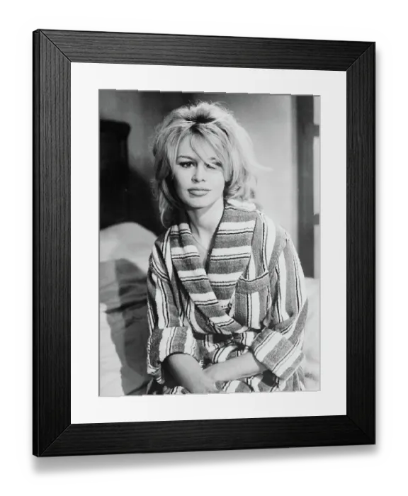 Framed Print : Portrait of Brigitte Bardot Wearing Bathrobe Framed Print : Portrait of Brigitte Bardot Wearing Bathrobe
