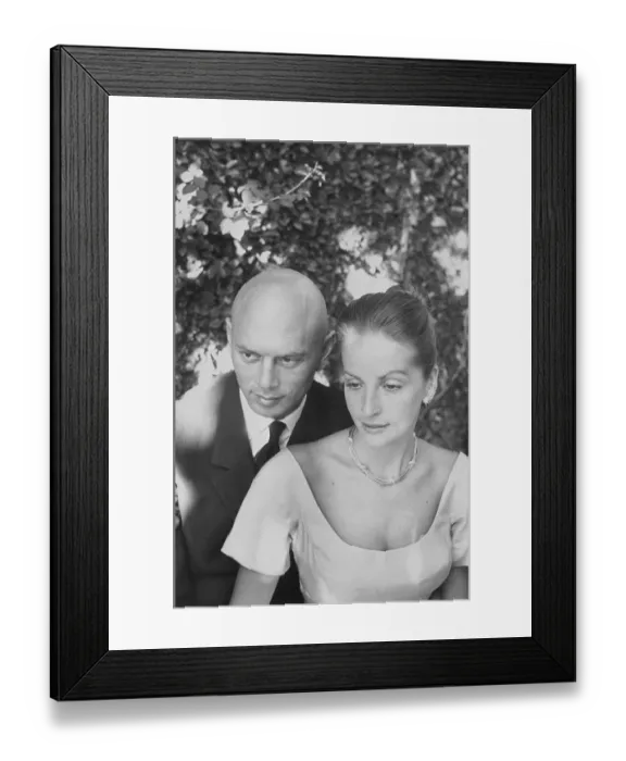 Framed Print : Yul Brynner Embracing Doris Kleiner