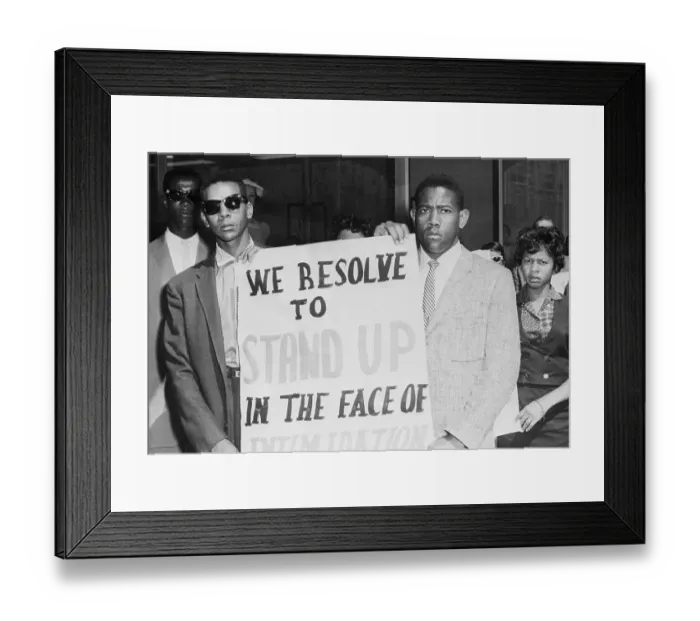 Framed Print : African American Student Demonstrators Framed Print : African American Student Demonstrators